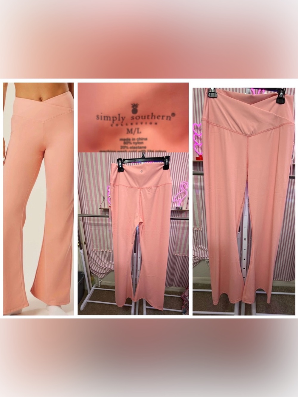 Simply Southern peach leisure athletic pants M/L